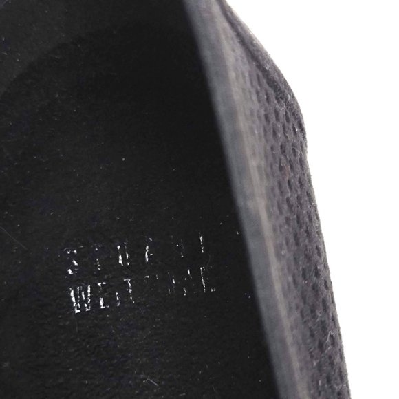 Stuart Weitzman Made in Spain Black Perforated Suede Bow Kitten Heel Flats SZ 11 - Picture 4 of 10